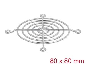 DELOCK Lüftergitter 80 x 80 mm silber