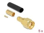 DELOCK RP-SMA Stecker zum Crimpen LMR200 mit Schrumpfschlauc