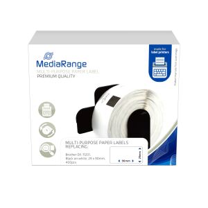 MediaRange Universal-Papieretiketten, für/ersetzt Brother DK-11201, 29x90mm, 400 Stück, schwarz auf weiß