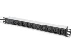 Digitus Steckdosenleiste mit Aluminiumprofil, 10-fach, 2 m Zuleitung IEC C14 Stecker