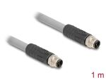 DELOCK M12 Kabel L-kodiert 5 Pin St zu St PUR 1m