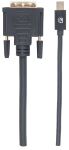 Manhattan Mini-DisplayPort 1.2a auf DVI-Kabel, Mini-DisplayPort 1.2a-Stecker auf DVI-D 24+1-Stecker, 1,8 m, schwarz