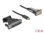 DELOCK Adapter USB Type-C -> Seriell DB9 + Adapter DB25
