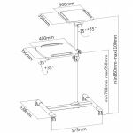 Techly ICA-TB-TPM-6 Multimediawagen & -ständer Weiß Multimedia-Trolley
