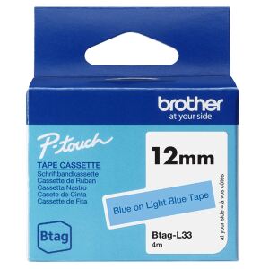 Brother BTAG-L33 Etiketten erstellendes Band Blau auf hellblau