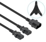 Manhattan 157469 Stromkabel Schwarz 1,8 m C14-Koppler 2 x C13-Koppler
