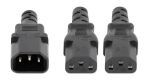 Manhattan 157469 Stromkabel Schwarz 1,8 m C14-Koppler 2 x C13-Koppler