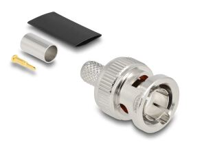 DeLOCK BNC Stecker zum Crimpen RG59 mit passendem Schrumpfschlauch