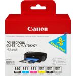 Canon PGI-550/CLI-551 PGBK/C/M/Y/BK/GY Multipack mit 6...