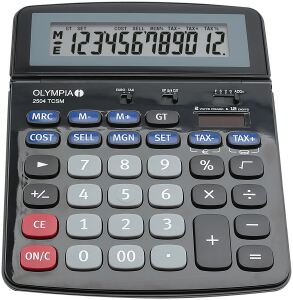 Olympia 2504 Taschenrechner Desktop Finanzrechner Schwarz, Blau, Grau