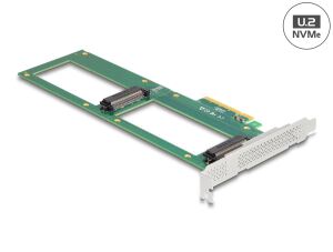 DELOCK PCI Express 4.0 x8 Karte 2 x intern U.2 NVMe SFF-8639
