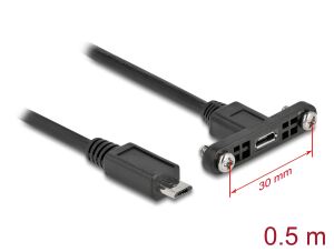 DELOCK Kabel USB 2.0 Micro-B Stecker 0,5 m zum einbau