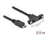 DELOCK Kabel USB 2.0 Micro-B Stecker 0,5 m zum einbau