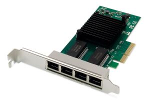 Digitus 4-Port Gigabit Ethernet Netzwerkkarte, RJ45, PCI Express, Intel I350