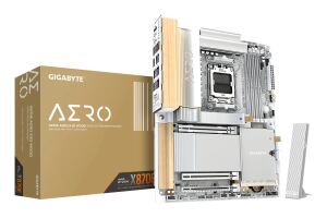 GIGABYTE X870E AERO X3D WOOD Mainboard - Unterstützt AMD Ryzen 9000 CPUs, digitales 16+2+2-Phasen-VRM, bis zu 9000Hz DDR5 (O.C.), 2xPCIe 5.0 + 2xPCIe 4.0, Wi-Fi 7, 5GbE LAN, USB 4