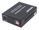 Intellinet Gigabit PoE+ Medienkonverter, 1000Base-T RJ45-Port auf SFP-Port, PoE+ Injektor