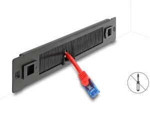 DELOCK 10" Kabelmanagement Bürstenleiste 1 HE schwarz