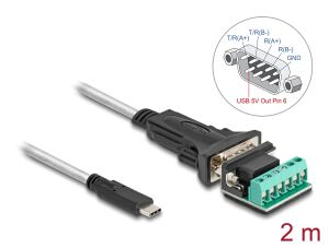 DELOCK Adapter USB2-C/RS-422/485 St+ 6P Terminalblock 5V 2m