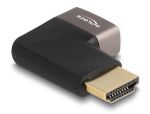 DeLOCK HDMI Adapter Stecker zu Buchse 90° rechts gewinkelt 8K 60 Hz grau Metall