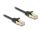 DeLOCK RJ45 Flachband Netzwerkkabel mit Geflechtmantel Cat.6A U/FTP Stecker zu Stecker 7,5 m schwarz