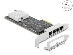 DELOCK PCI Express x4 auf 4x RJ45 2,5 Gigabit LAN RTL8125