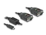 DELOCK Adapter USB Type-C zu 2 x Seriell RS-232 DB9 mit 15kV