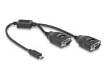 DELOCK Adapter USB Type-C zu 2 x Seriell RS-232 DB9 mit 15kV