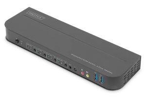 Digitus KVM-Switch, 4-Port, 4K60Hz, 4 x DP in, 1 x DP/HDMI out