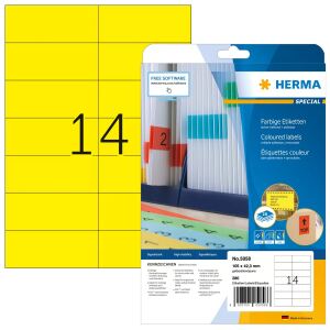 HERMA Farbige Etiketten A4 105x42.3 mm gelb Papier matt 280 St.