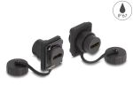 DeLOCK D-Typ Modul HDMI-A Buchse zu HDMI-A Buchse mit Verschlusskappe IP67 staub- und wasserdicht