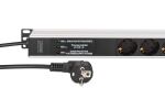 Digitus DN-95438 Stromverteilereinheit (PDU) 9 AC-Ausgänge 1U Schwarz, Silber