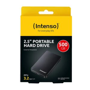 Intenso Externe Festplatte (2,5 Zoll), 500 GB, 5400 U/min, 8 MB Cache, USB 3.0, zertifiziert generalüberholt, schwarz