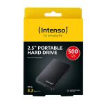 Intenso Externe Festplatte (2,5 Zoll), 500 GB, 5400 U/min, 8 MB Cache, USB 3.0, zertifiziert generalüberholt, schwarz