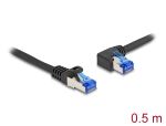 DELOCK RJ45 NWK Cat.6A S/FTP gerade/links gewinkelt 0,5 m