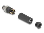 DeLOCK M8 Steckverbinder A-kodiert 3 Pin Stecker zur Montage mit Schraubanschluss