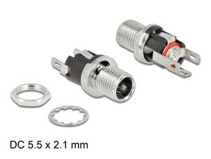 DeLOCK Steckverbinder DC 5,5 x 2,1 x 12,0 mm Buchse zum Einbau Lötversion