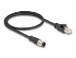 DELOCK M12 Adapterkabel D-kodiert 4 Pin ST zu RJ45,ST 50 cm