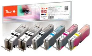 Peach PI100-294 Druckerpatrone 6 Stück(e) Schwarz, Cyan, Magenta, Foto schwarz, Gelb