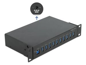 DELOCK 10" Industrie Hub 10 x USB 3.2 Gen 1 Typ-A