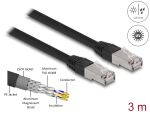 DELOCK RJ45 NWK Cat.6A S/FTP PE Outdoor 3 m schwarz