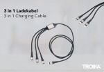 TROIKA DREIZACK PRO USB Kabel 1,2 m USB C USB C/Micro USB-A/Lightning 100 W Schwarz, Grau