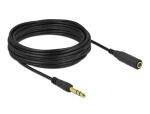 DeLOCK Klinkenverlängerungskabel 6,35 mm 3 Pin Stecker zu Buchse 10 m schwarz