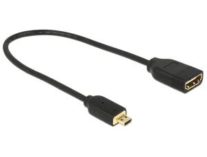 DeLOCK 0.2m, HDMI-A/HDMI Micro-D HDMI-Kabel 0,2 m HDMI Typ D (Mikrofon) HDMI Typ A (Standard) Schwarz