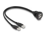 DeLOCK USB 2.0 Kabel 2 x USB Typ-A Stecker zu 2 x USB Typ-A Buchse zum Einbau 1 m schwarz