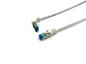 Equip Cat.6A S/FTP Patchkabel, gewinkelter zu geradem Stecker, 3.0 m, Weiß
