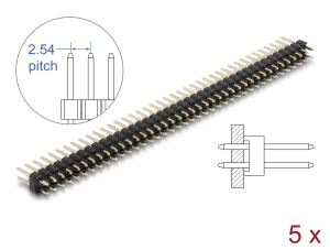 DELOCK Stiftleiste 40 Pin, Rastermaß 2,54 mm, 2-reihig 5 St.