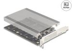 DeLOCK PCI Express x16 Karte zu 4 x intern NVMe M.2 Key M mit Kühlkörper - Bifurcation (LxB: 145 x 111 mm)