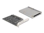 DeLOCK PCI Express x16 Karte zu 4 x intern NVMe M.2 Key M mit Kühlkörper - Bifurcation (LxB: 145 x 111 mm)