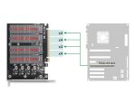 DeLOCK PCI Express x16 Karte zu 4 x intern NVMe M.2 Key M mit Kühlkörper - Bifurcation (LxB: 145 x 111 mm)
