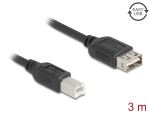 DELOCK USB 2.0 Kabel USB Typ-B St zu USB Typ-A Buchse 3 m